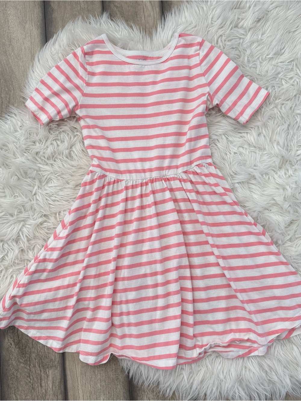 Carter's Pink and White Striped Knit Dress